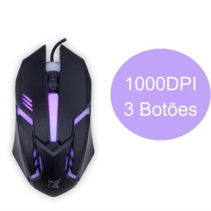 Mouse Geek Max Com Fio USB 2.0 1000DPI 3 Botões Plug And Play Preto Maxprint - 60000083