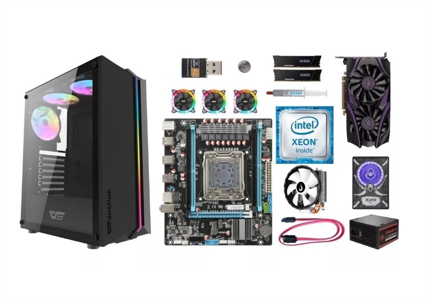 Computador Gamer Placa mãe X99/ Processador Xeon E5 2620v3/ 16gb Ddr4/ Placa VGA-Rx580/ Ssd/ Fonte