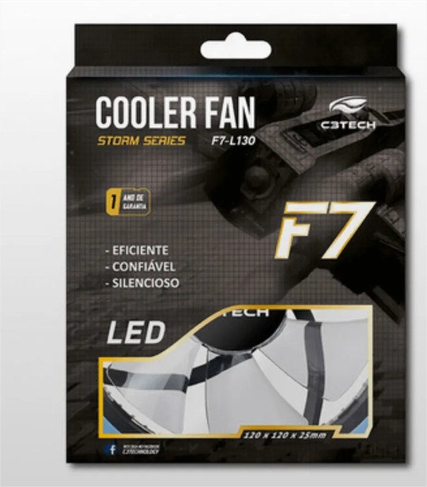 Cooler para Gabinete 120X120 30LED Azul STORM C3Tech F7-L130BL - Imagem 2