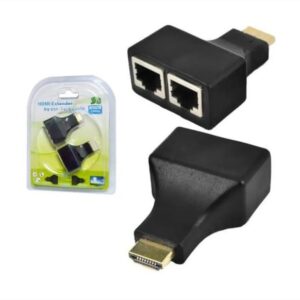 Adaptador Extensor HDMI via Cabo de Rede RJ45 CAT-5e/6 1080P 3D 30 Metros F3 - JC-EX-RJ45