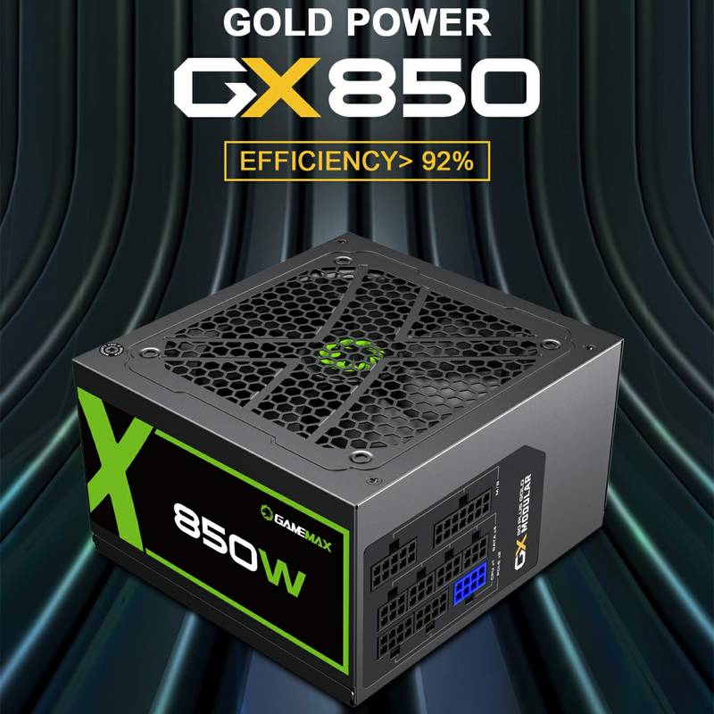 Fonte ATX 850W Gamer Full Modular GX850 Real 80 Plus Gold PFC Ativo Preta Gamemax - Imagem 2