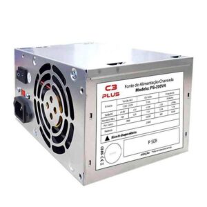 Fonte ATX 200W Sem Cabo Cinza PS-200V4 Seletor Bivolt C3Plus