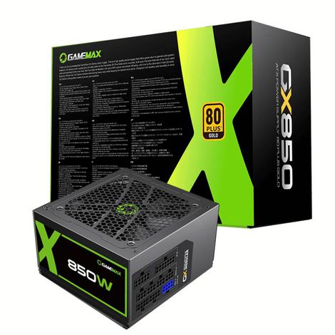 Fonte ATX 850W Gamer Full Modular GX850 Real 80 Plus Gold PFC Ativo Preta Gamemax
