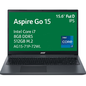 Notebook Acer Aspire Go 15, AG15-71P-72WL, Intel Core i7, 8GB DDR5, SSD 512GB M.2, Tela 15,6" Full HD, IPS, Linux,